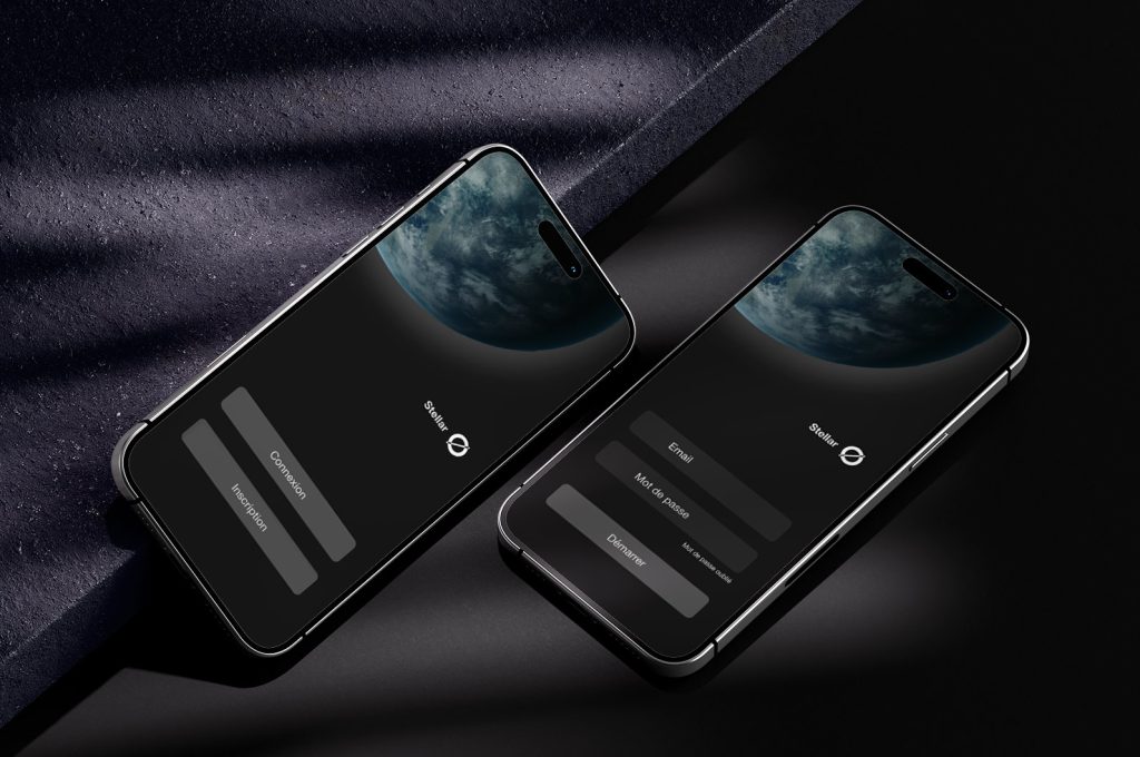 Mockup page de connexion et d'inscription